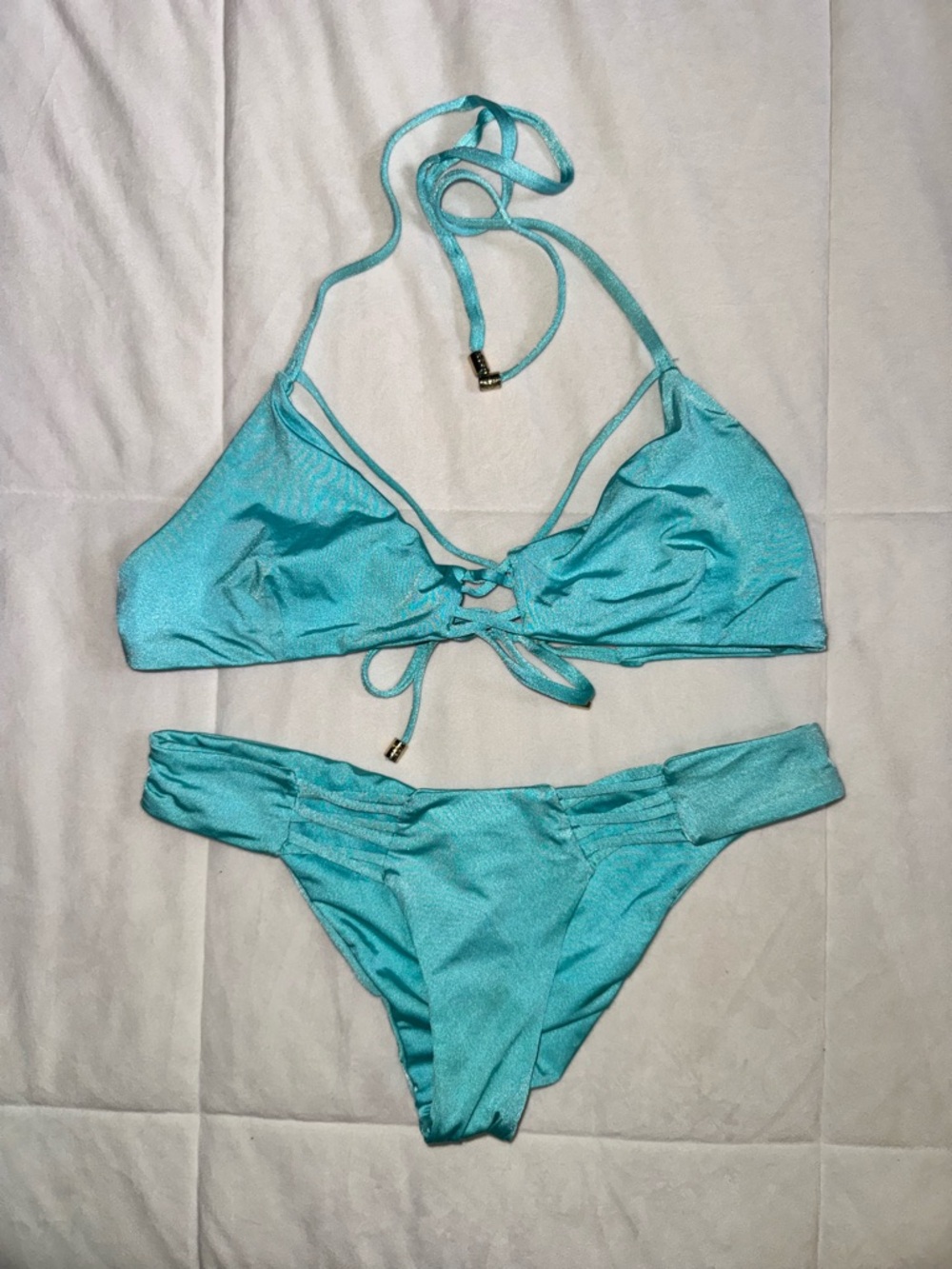 Beach Bunny Turquoise Blue Bikini Set